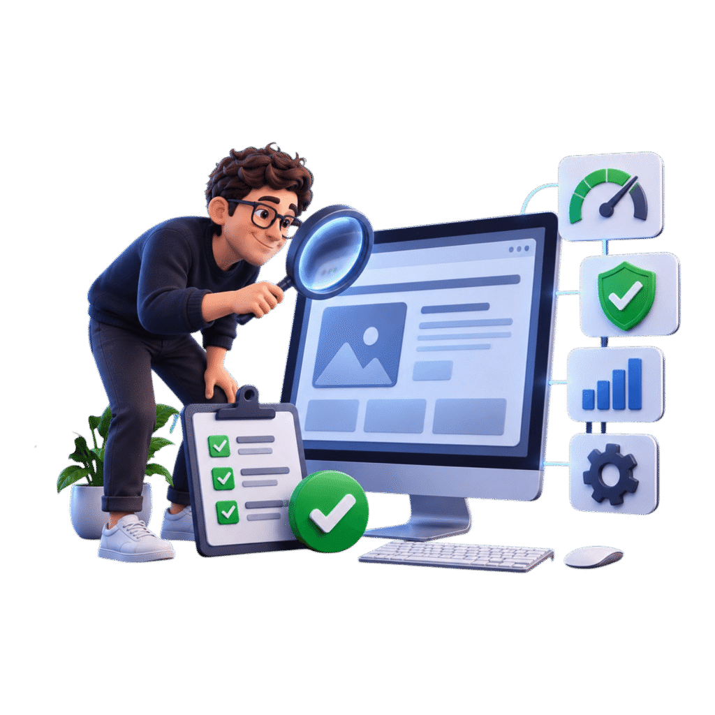Illustration: WordPress-Wartung im Loop – Updates, Backups, Monitoring