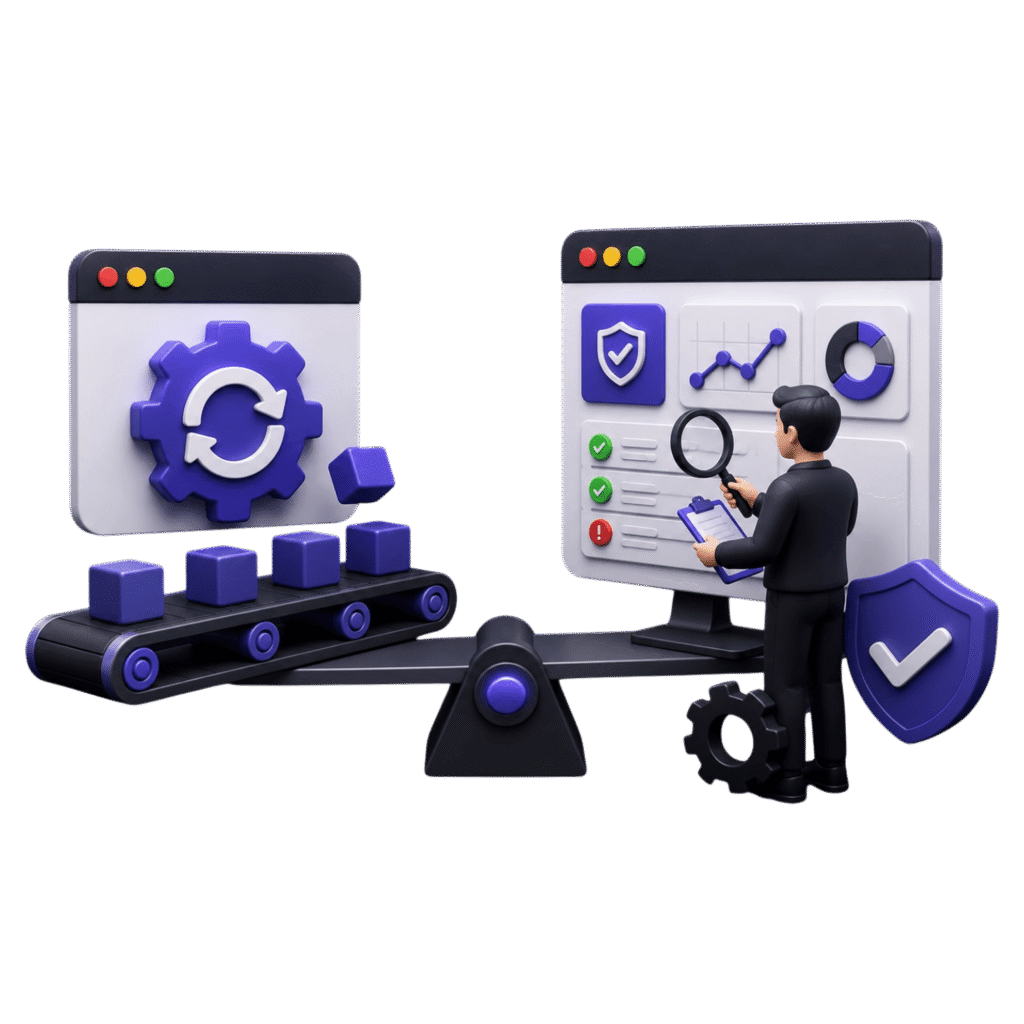 Illustration: WordPress-Updates mit Backup und Funktionscheck